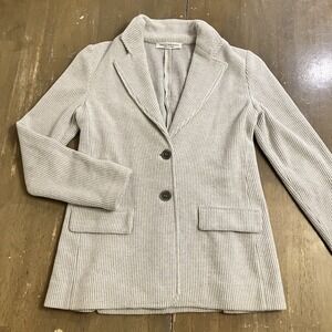 Amina Rubinacci Jacket Womens 40 Textured Notched Lapel Blazer Jacket Gray